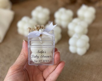 Custom Bubble cube candle , wedding guest gifts, wedding favors for guests in bulk , wedding gifts for guests , mini candle