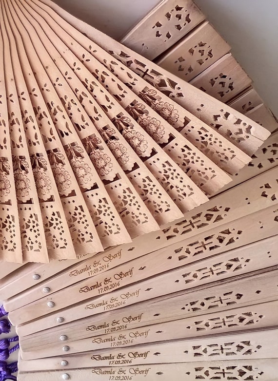 Wedding Personalized Hand Fans Summer Wedding Sandalwood Fans