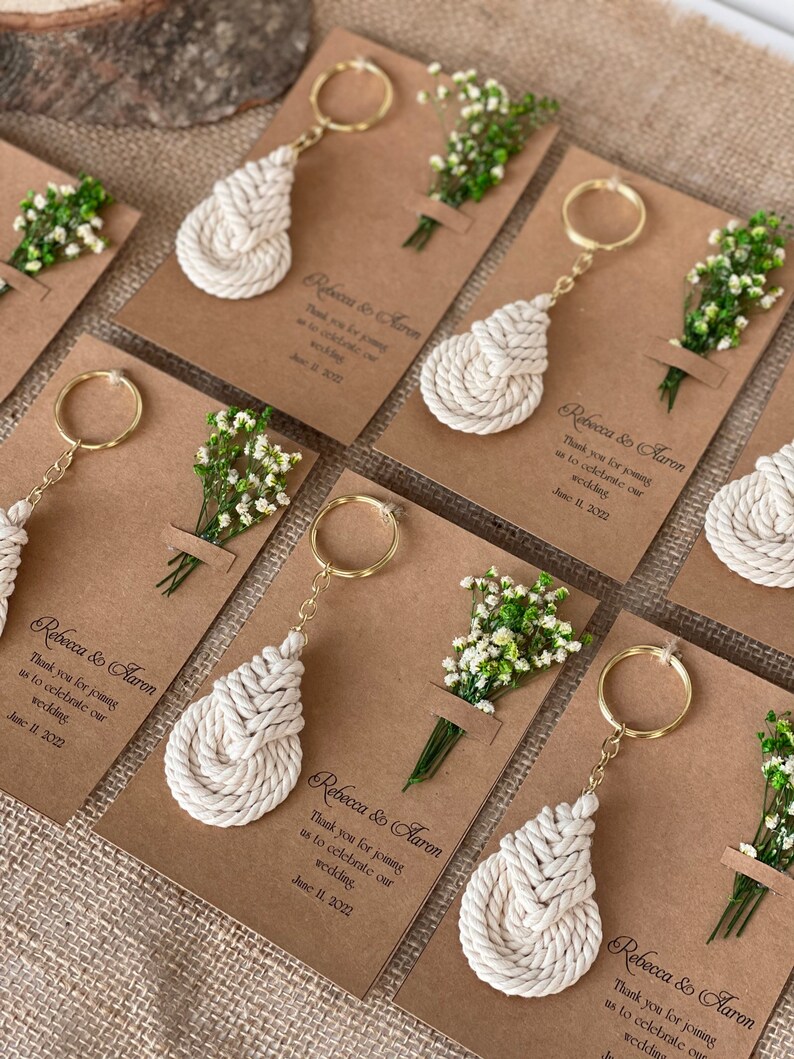 Custom Macramé Keychains Personalized Wedding Favors for Etsy
