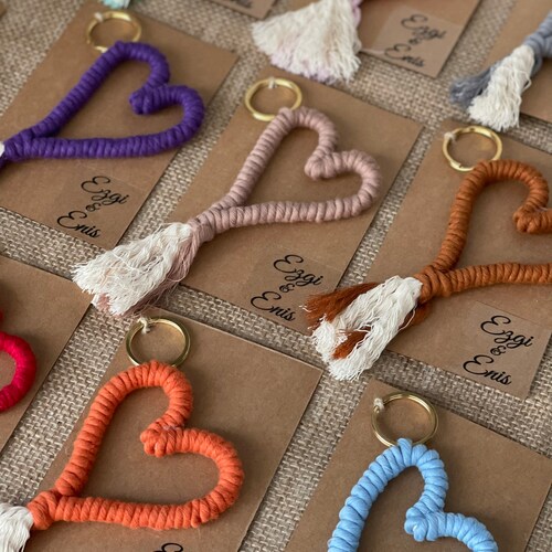Custom Macramé Keychains Personalized Wedding Favors for Etsy