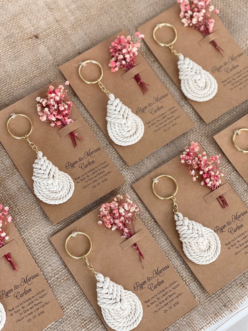 Custom Macramé Keychains Personalized Wedding Favors for - Etsy