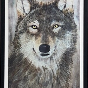 Print - Spirit Wolf in Winter - Giclée High Quality Print on Archival Fine Art Paper - Framed
