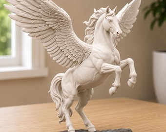 Pegasus STL File, Winged Horse 3D Print, Fantasy Pegasus Statue, Mythical Horse STL, Resin Print Model, Digital Download