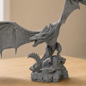 3D Printable ICE Dragon Sculpture STL File | Tv series Inspired Fantasy Dragon Statue | Collectible Mythical Creature Model