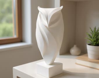 3D Printable Modern Owl Sculpture | Minimalist Elegant Home Décor | Contemporary Owl Art STL File | DIY 3D Printing Animal Sculpture