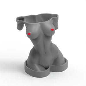 Female Form Vase | Modern Bust Sculpture Planter (STL File)