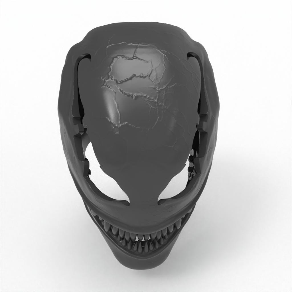 3D Printable Articulated Villain Mask | Creepy Alien Cosplay (STL File ...