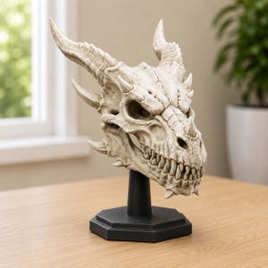 Dragon Skull STL | Fantasy Skull 3D Print File | Mythical Creature Skeleton Model | Gothic Decor STL | Dragon Head Bone Sculpture