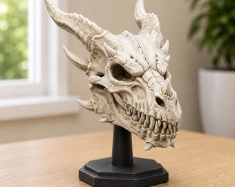 Dragon Skull STL | Fantasy Skull 3D Print File | Mythical Creature Skeleton Model | Gothic Decor STL | Dragon Head Bone Sculpture