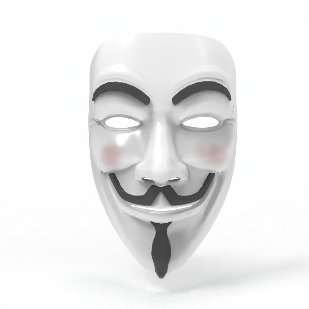 Anonymous Mask STL File | 3D Printable V for Vendetta Cosplay Mask ...