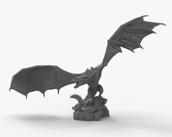 3D Printable ICE Dragon Sculpture STL File | Tv series Inspired Fantasy Dragon Statue | Collectible Mythical Creature Model