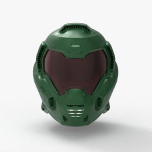 3D Doom Slayer Helmet STL File | Printable DOOM Cosplay Helmet | Halloween Costume Prop | Battle Ready Detailed 3D Print Model