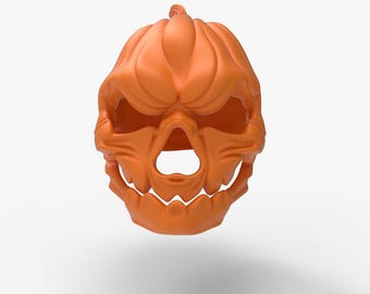 3D Printable Pumpkin Skull Helmet | Halloween Cosplay Mask (STL File)