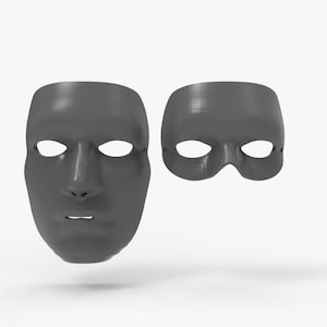 3D Halloween Mask STL File | Full & Half Face Cosplay Mask | Printable Halloween Costume Mask | Wearable 3D Print Mask for Adults