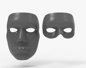 3D Mask STL File | Full & Half Face Cosplay Mask | Printable Costume Mask | Wearable 3D Print Mask for Adults