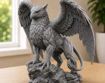 Griffin STL File, Mythical Creature 3D Print, Griffin Statue STL, Fantasy Beast Model, Resin Print, Digital Download, Fantasy Decor