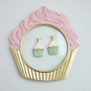 Mini Cute Cupcake Earrings | Kawaii Dessert Polymer Clay Jewelry