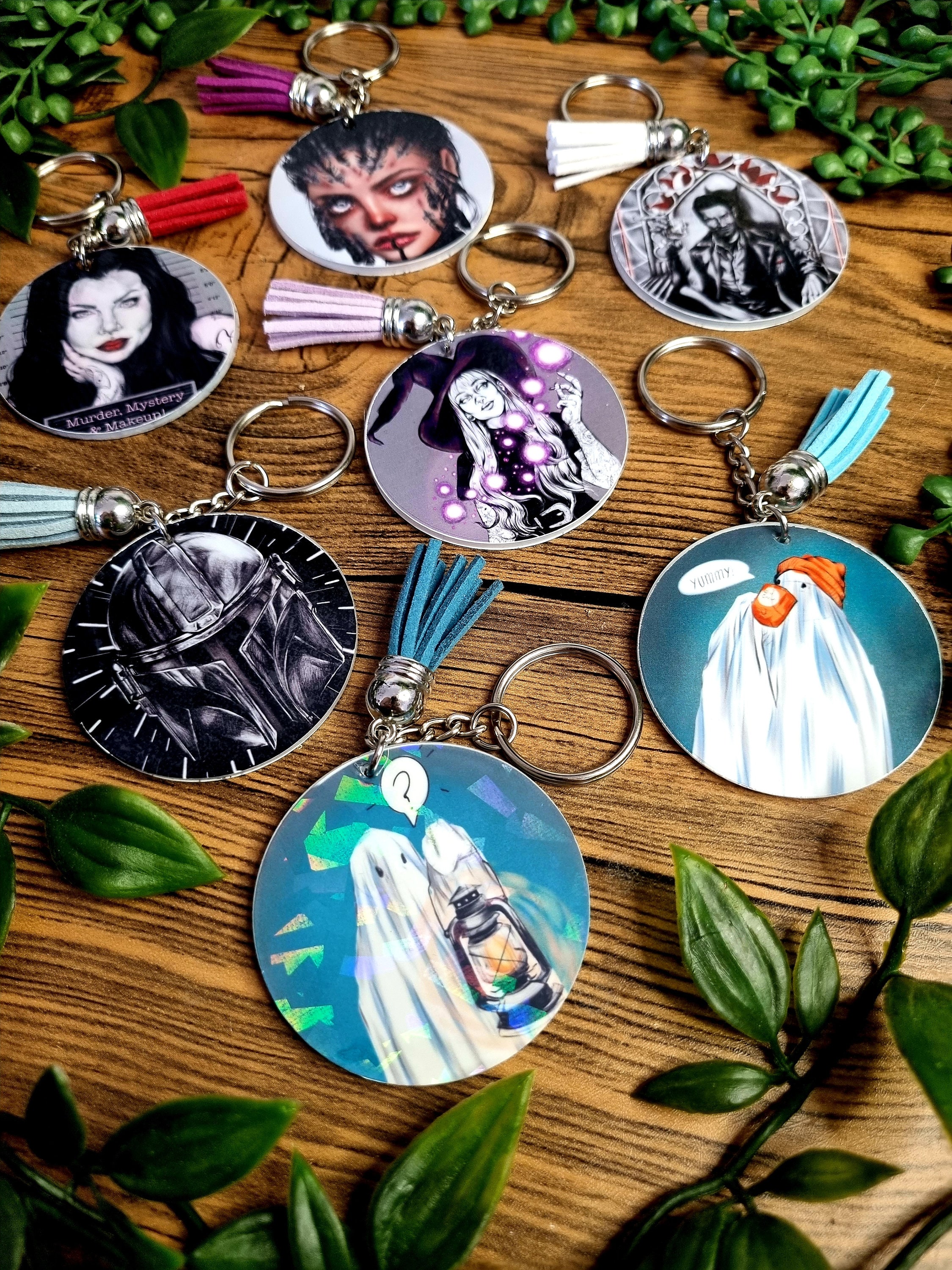 Beautiful Original Art Illustrated Handmade Keyrings | Keychain | Geeky ...