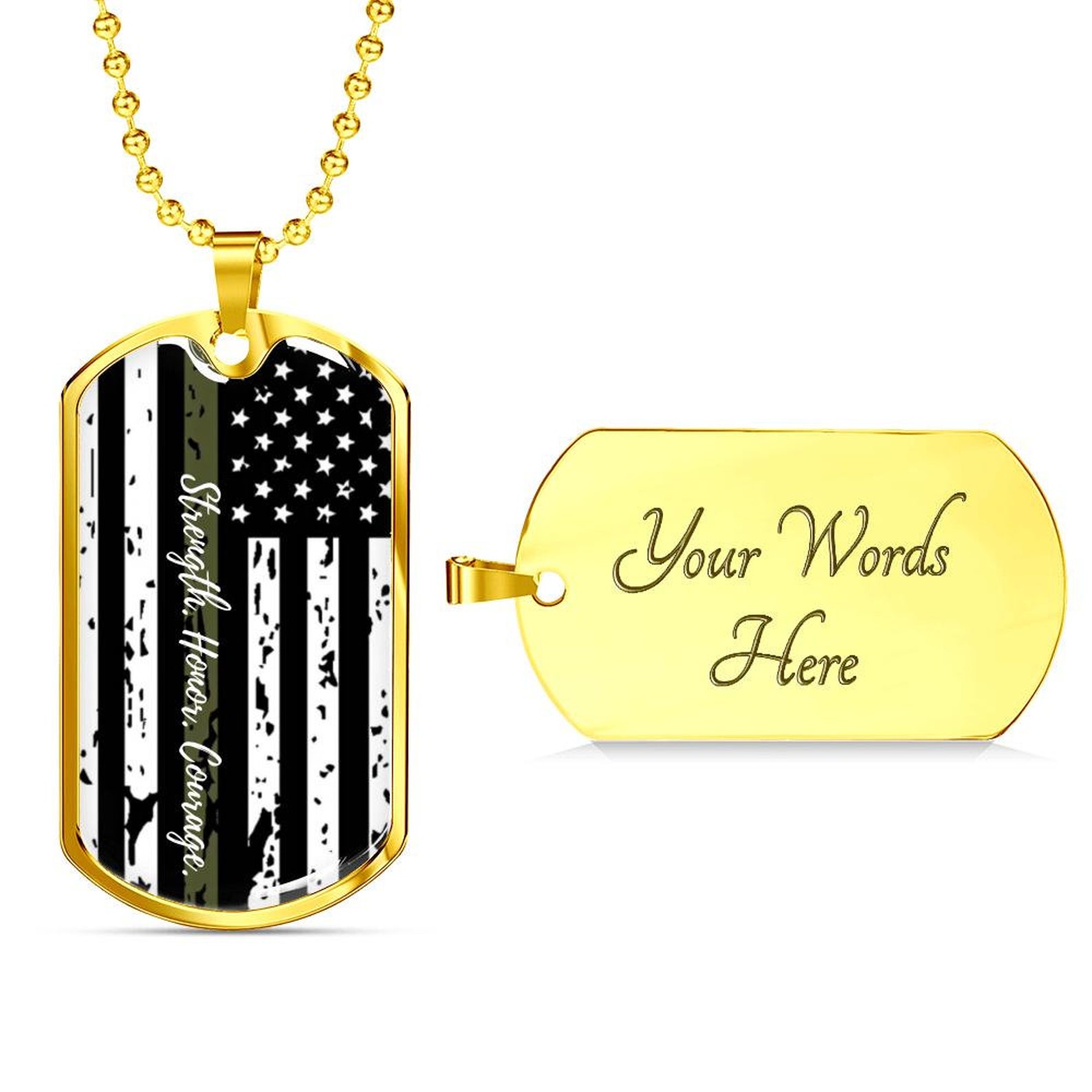 Strength. Honor. Courage. Dog Tag Necklace Gifts Gifts for Etsy