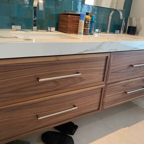 Vanity Bathroom Vanity Wood Veneer Vanity Custom Etsy