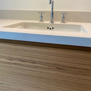 Vanity Bathroom Vanity Wood Veneer Vanity Custom Double Vanity TEAK White OAK Floating Cabinet image 5