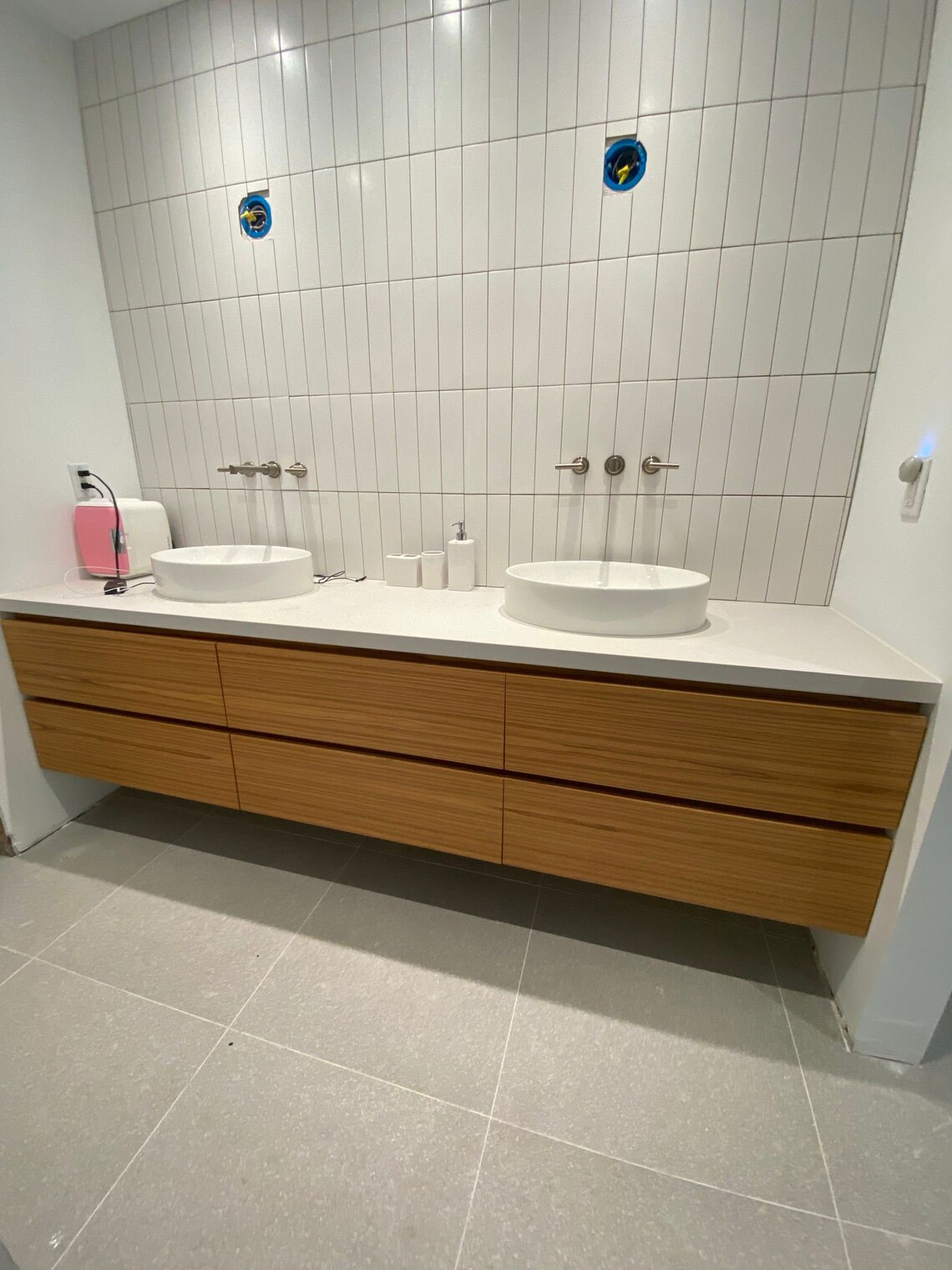 Vanity Bathroom Vanity Wood Veneer Vanity Custom Double Vanity TEAK