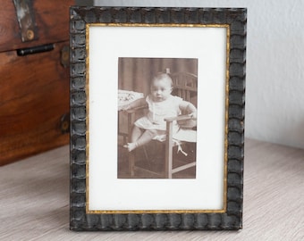 Antique Carved Wood Victorian Cabinet Card Photo Frame, Gilded Ornate Wall Decor