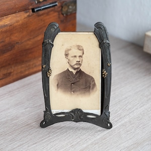 Art nouveau metal photo frame Vintage ornate picture frame Art deco black photo frame