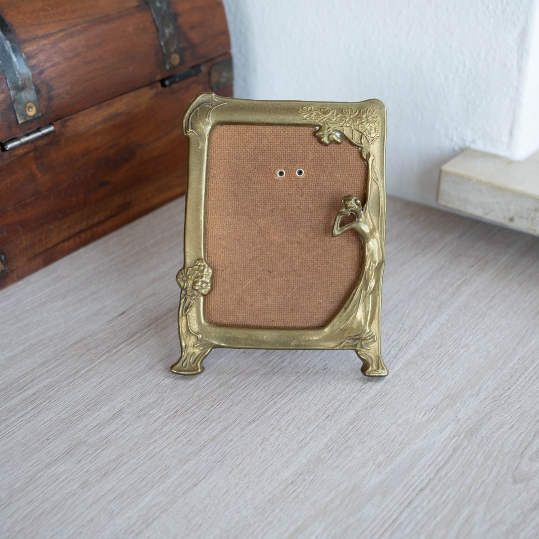 Art Nouveau Frame Gold Ornate Frame Art Deco Home Decor Metal Tabletop