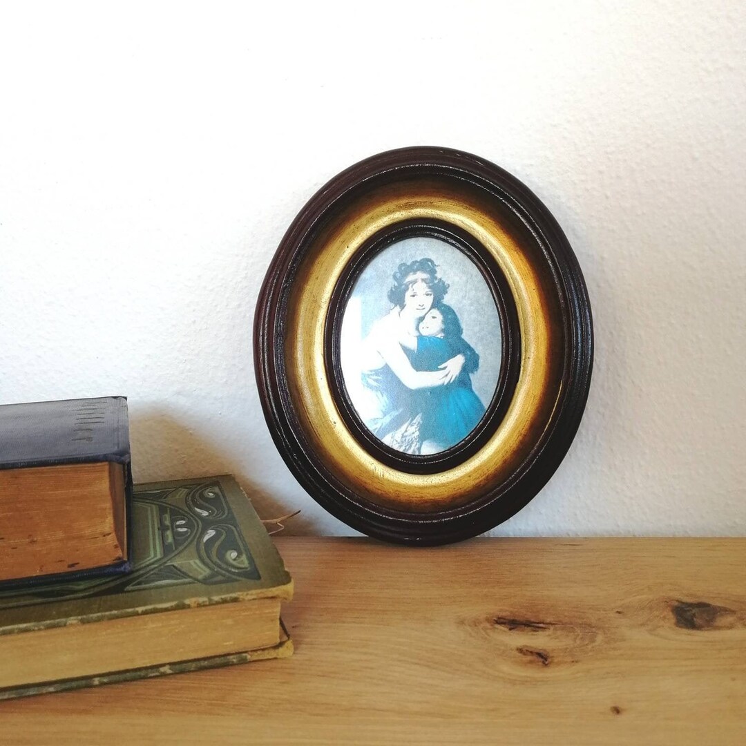 Oval Wall Frame Vintage Gold Gilded Wood Photo Frame Retro Etsy