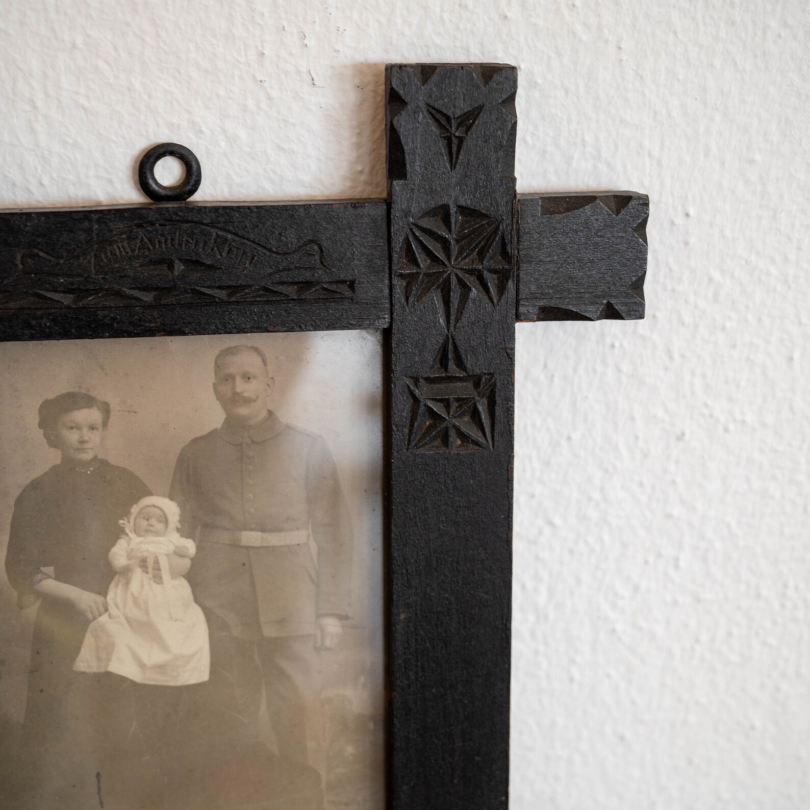 Antique Criss Cross Frame Carved Wood Frame Tramp Art Decor Etsy