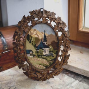 Handgeschnitzter Holzrahmen – Antiker Bilderrahmen aus Holz – Rustikaler Wandrahmen aus dem Schwarzwald
