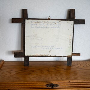 Signed oil painting in antique Tramp art frame Original art in carved wood frame
