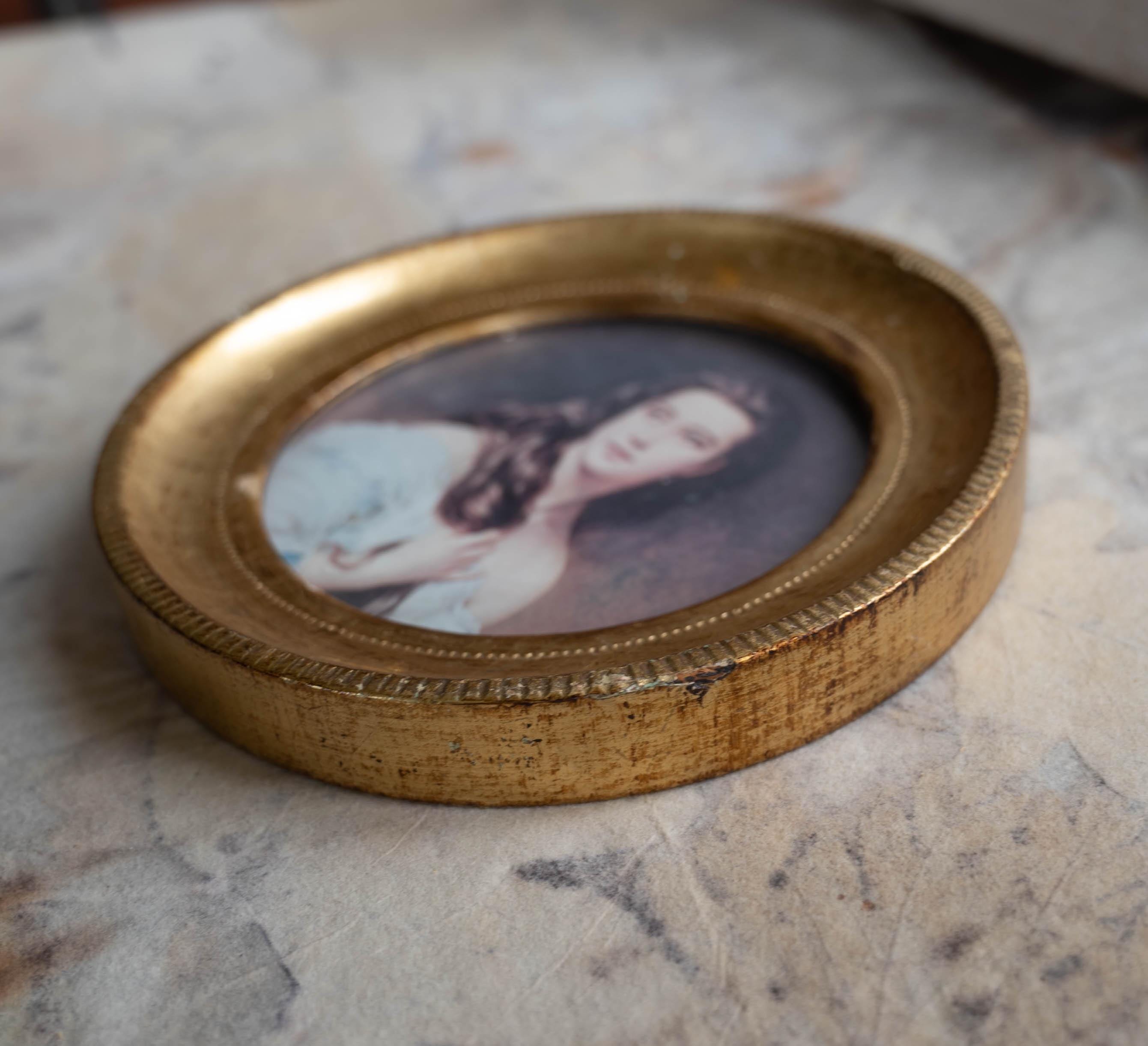 Cadre rond rustique filet doré - Atelier original