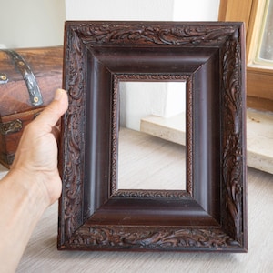 Vintage gesso photo frame Ornate floral picture frame Victorian wooden wall frame Gallery gothic wall art Anniversary antique lover gift