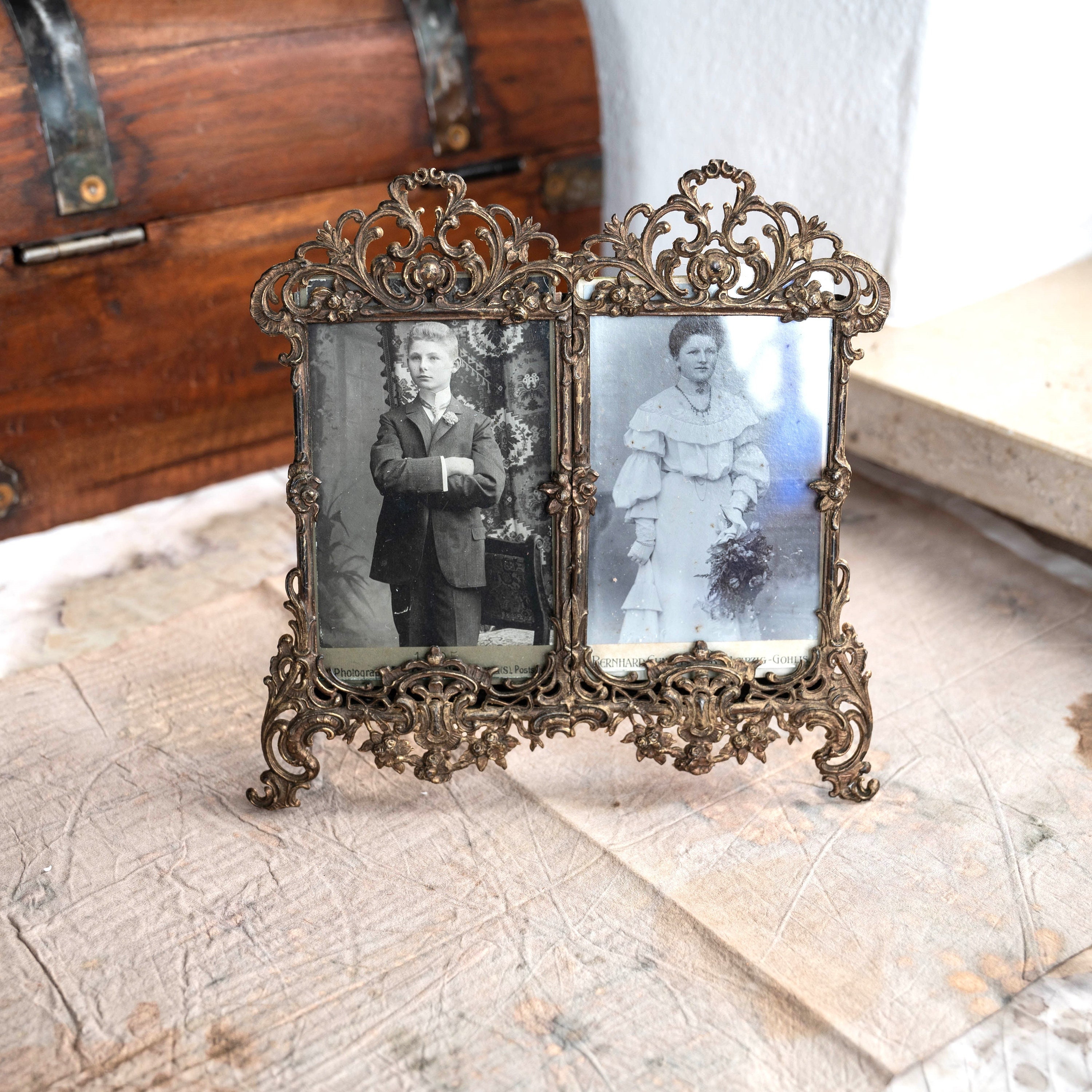 Art Nouveau Frame Ornate Picture Frame Antique Double Photo Art Nouveau Frame Ornate Picture Frame Antique Double Photo