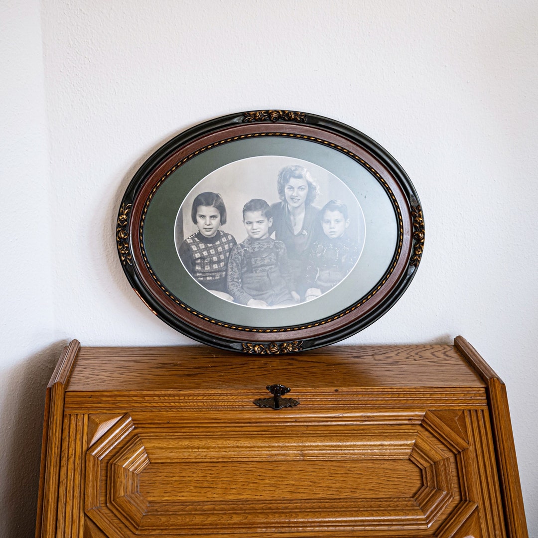 Vintage Oval Wood Frame Big Oval Photo Frame for Wall Display Etsy
