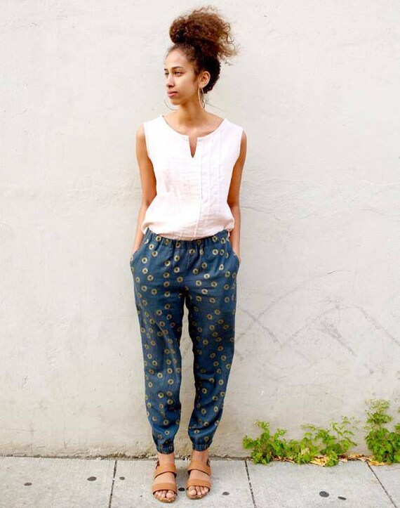 Luna Pants Sewing Pattern Casual Pant Pattern for Woven and - Etsy