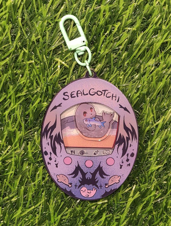 Seal Tamagotchi Inspired Shaker Charm 3 In - Etsy