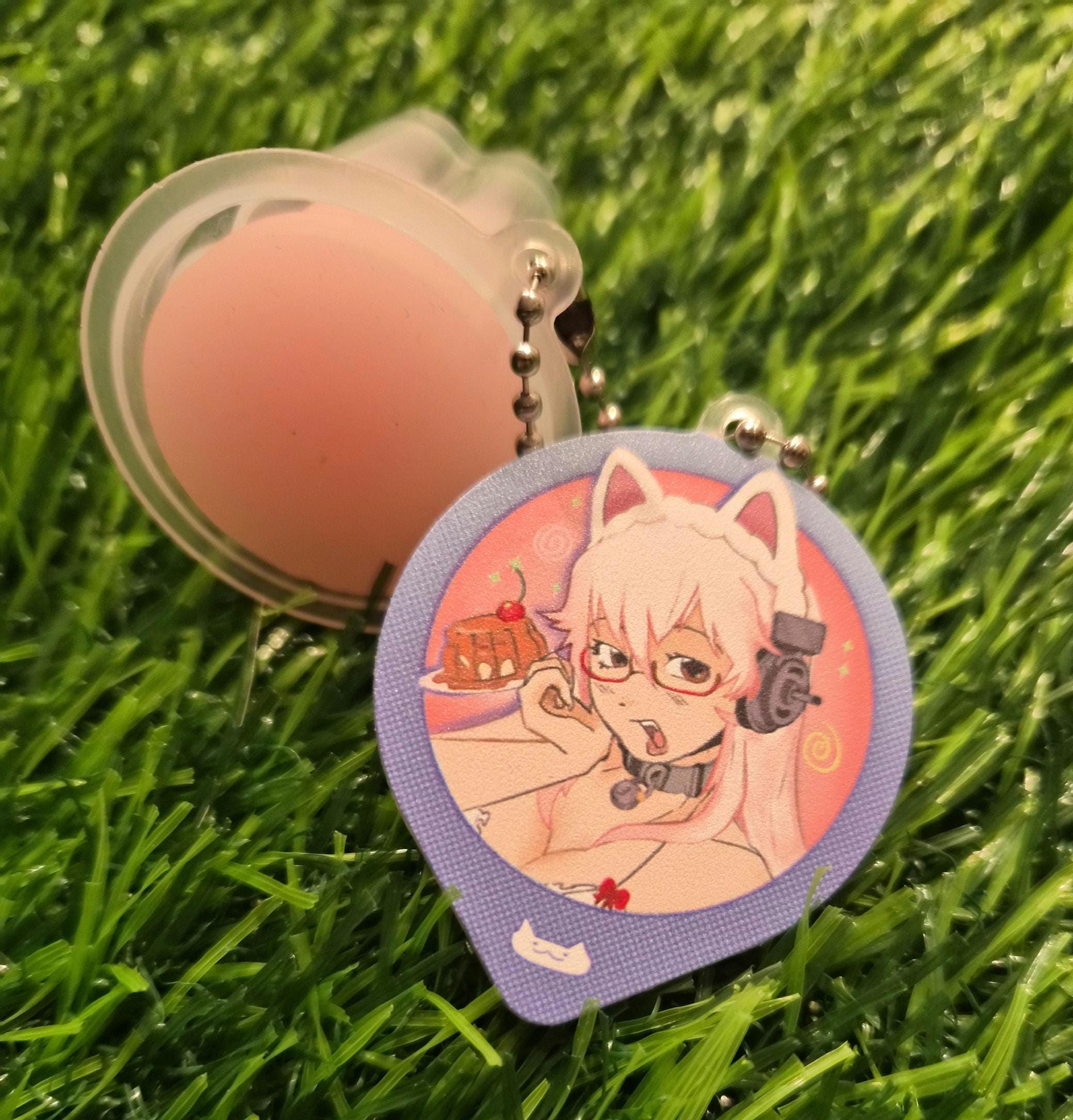 Super Sonico Kitty Pudding Cup Keychain - Etsy