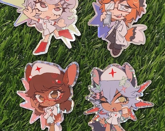 Hospital Themed Anthro Stickers 2.5 in