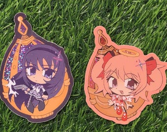 Madoka Magica Stickers:  Homura and Madoka 3in