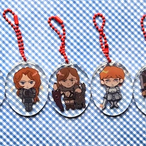 Fear And Hunger 2in Acrylic Charms Ragnvaldr, D&#39;arce, Le&#39;garde, Cahara, Enki