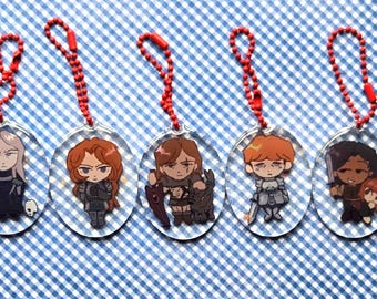 Fear And Hunger 2in Acrylic Charms Ragnvaldr, D'arce, Le'garde, Cahara, Enki