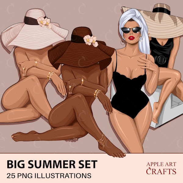 Fashion clipart girl,black girl clipart,beach girl clipart,summer clipart,Swimwear Curvy Girls Clipart,Black woman in bikini,custom png