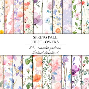 Aquarelle rose fleurs sauvages papier imprimable sans couture motif shabby chic instantané téléchargement numérique scrapbooking indésirable journal papier PNG