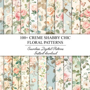 Acuarela clipart Patrón sin costuras Shabby Chic Roses Dusty Blush roses Papel digital imprimible Sin costuras Romántico Floral Vintage Skrapbook