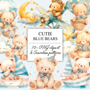 Orsetto dell'acquerello con palloncini ad aria Baby shower Clipart Boho Teddy Bear Genere neutro Doccia Baby Boy Toys Acquerello Orso PNG Clipart