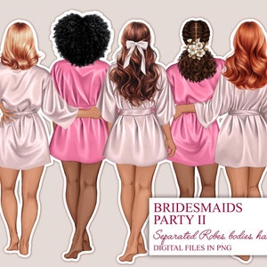 Hochzeit Clipart, Braut und Brautjungfer Clipart Bundle, Brautjungfer PNG, Braut Clipart, Brautparty, Mode Mädchen Clipart, Png Sublimation