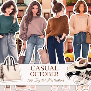 Watercolor Coffee Clipart Bundle, Fall Clipart, Girl with Coffee, Autumn Clip Art, Cozy Fall, Cozy Planner Clipart,Boho Planner, Boho Autumn